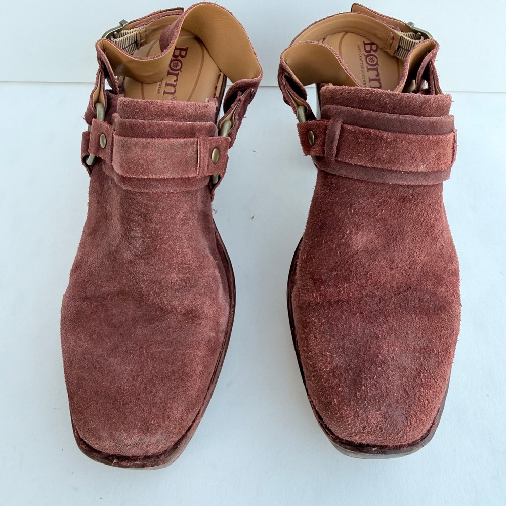 Born Cybele Burgundy Suede Platform Clogs Slingback Heels BR0024944 Wine Red 9M - Picture 2 of 16